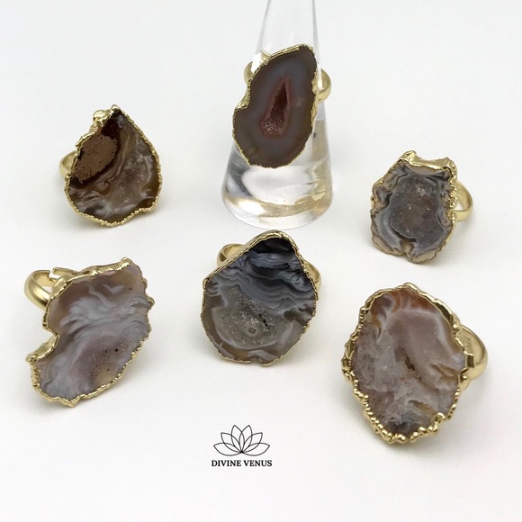 Natural Druzy Adjustable Ring - Picture 8 of 8